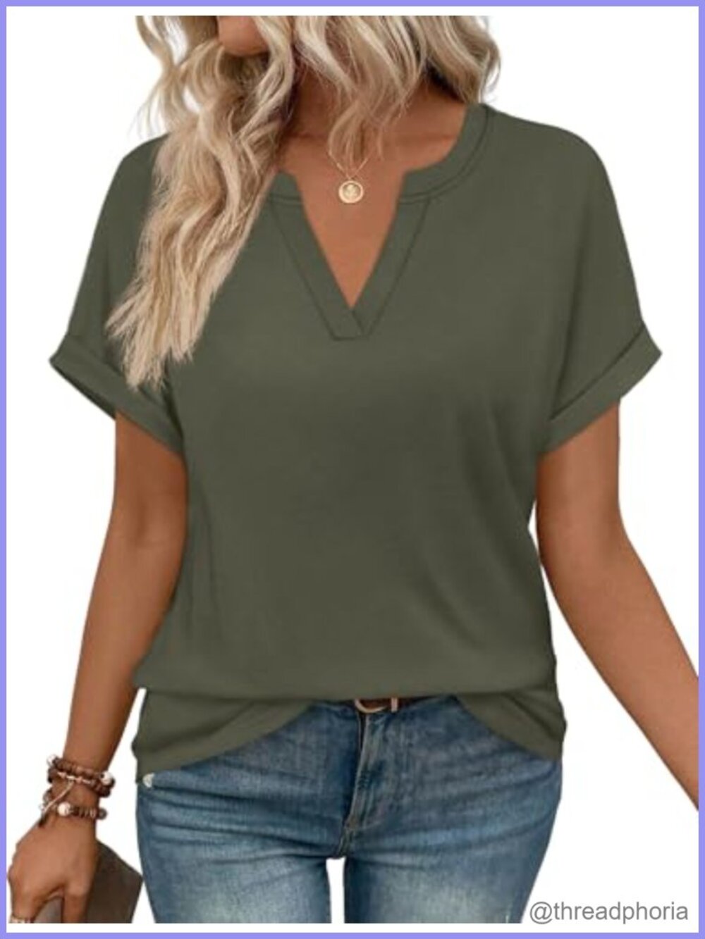 Women's V-Neck Short Sleeve Blouse Loose Fit Tunic Top Casual Summer